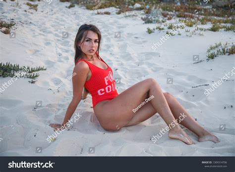 Lovely Sexy Brunette Girl Swimsuit Posing Stock Photo Shutterstock