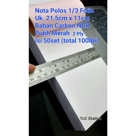 Jual 1 Pak 5 Buku Nota Polos 2ply 13 Folio Carbon Ncr Putih Merah 2
