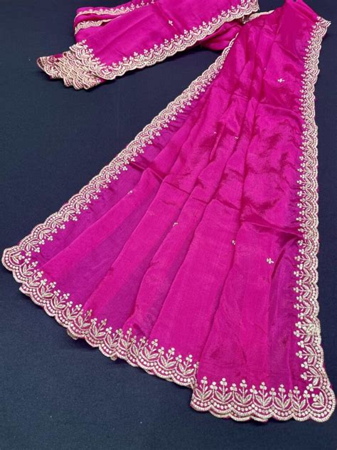 Chinon Pink Cut Work Dupatta Mtr Narsingh