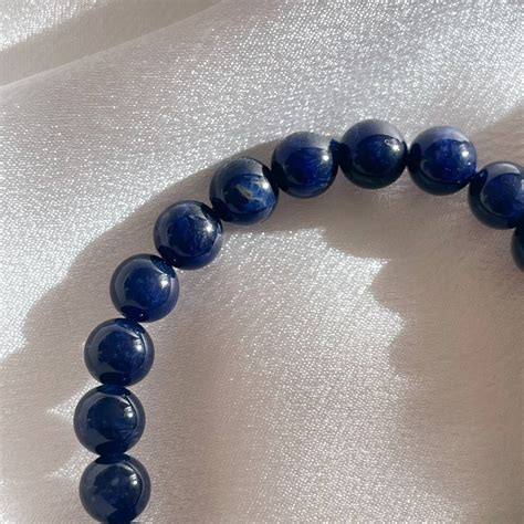 Купить Браслет из Содалита диаметр камня 7,5-8 мм длина 17 см артикул ...