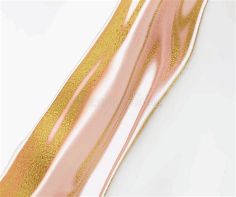 Nude Liquid Ink With Gold Glitter Texture On The White Background Stock Vector Illustration