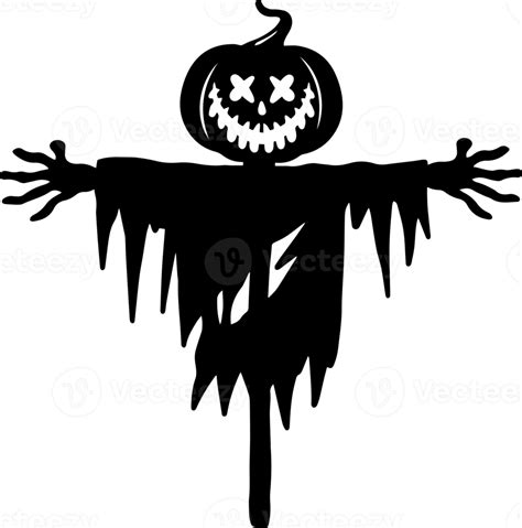 Free Espantapajaros Silueta Halloween Png With Transparent