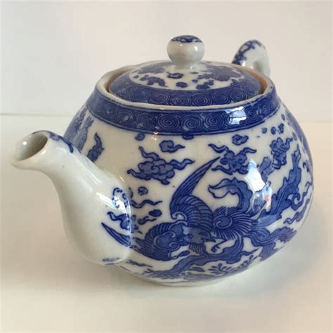 Vintage Japanese Blue And White Porcelain Teapot Chairish