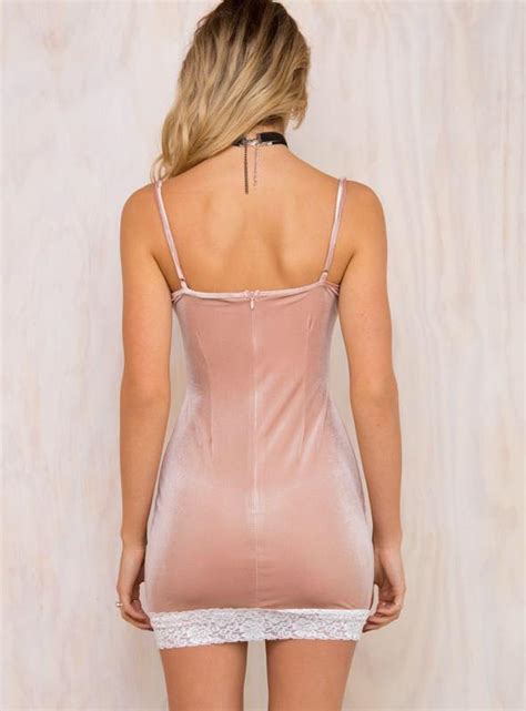 Princesspolly Velvet Bodycon Slip Dress In Blush Pink Women S Fashion