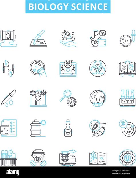 Biology Science Vector Line Icons Set Biology Science Biochemistry