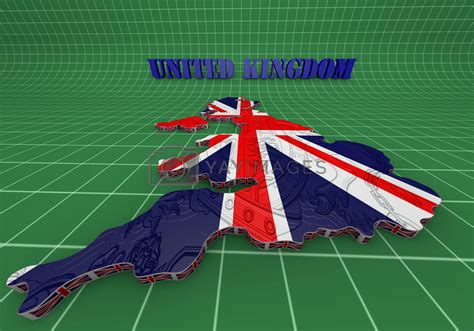 Illustration Of United Kingdom Map With As Flag By Dolfinvik Vectors