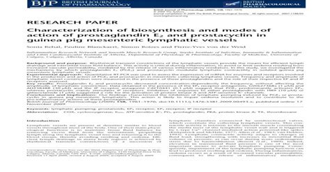 Characterization of biosynthesis and modes of action of prostaglandin E2 and prostacyclin in ...