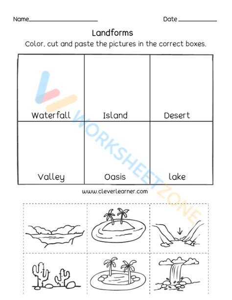 Free Printable Landforms Worksheets for Educators