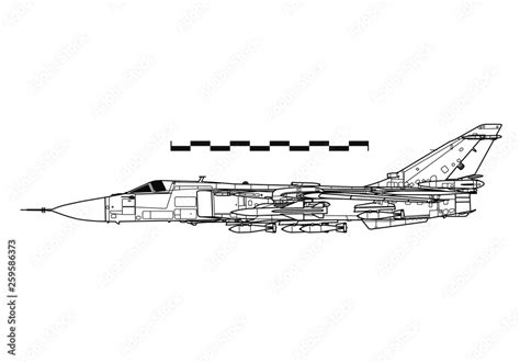 Sukhoi Su 24 Fencer Outline Drawing Stock Vector Adobe Stock