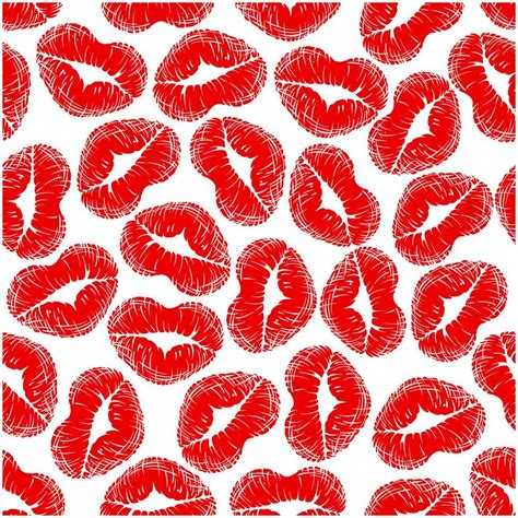 Red Heart Shaped Lips Prints Seamless Pattern 11677107 Vector Art At