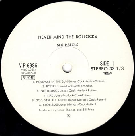 God Save The Sex Pistols Never Mind The Bollocks Japan Virgin Promo Pressing