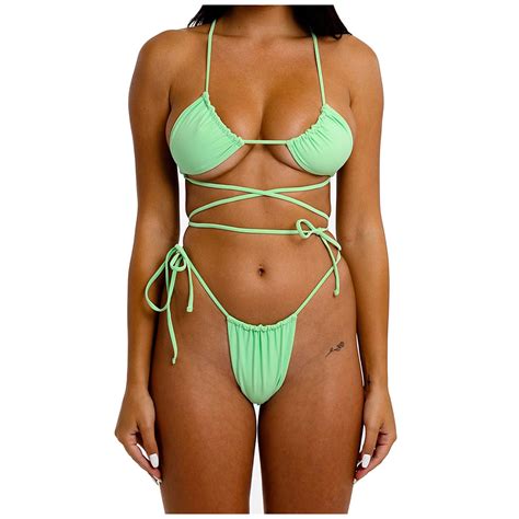 TOFOTL Women S Split Sexy Fashion Solid Color Print Bikini Underwear