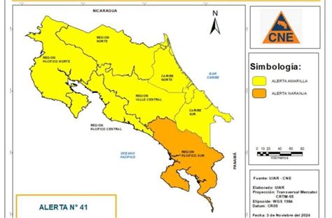 Cne Eleva Nivel De Alerta En El Pac Fico Sur Y Caribe Sur Por Fuertes