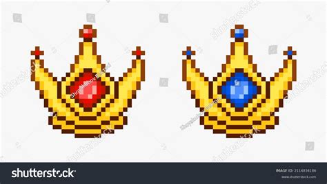 Crown Collection Pixel Art Style Stock Vector (Royalty Free) 2114834186 | Shutterstock