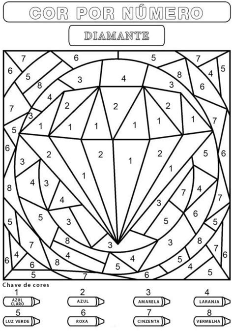 Desenhos De Diamante Colorir Por N Meros Para Colorir E Imprimir