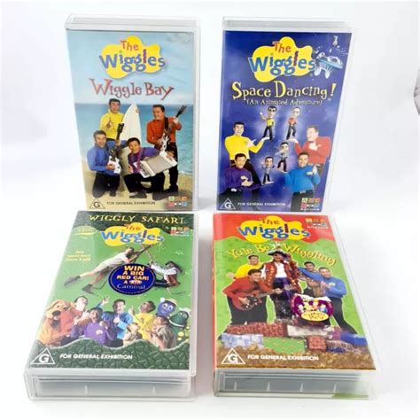 The Wiggles Vhs Video Tape 4 Lot Space Dancing Wiggly Safari Wiggle Bay