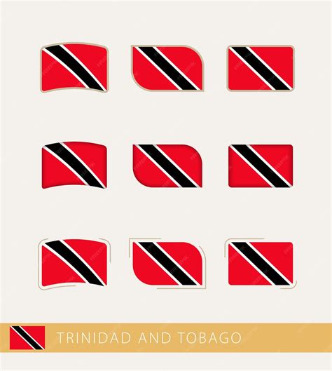 Premium Vector | Vector flags of Trinidad and Tobago collection of