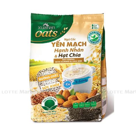Ngũ Cốc Yến Mạch Hạnh Nhân Hạt Chia Xuân An Gói 400g