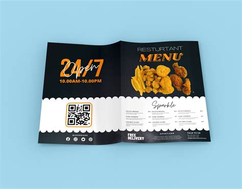 Bifold Food Menu Brochure Flyer Template Restaurant Menu Templates