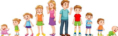 Children in different stages Royalty Free Vector Image