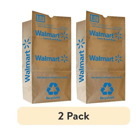 (2 pack) "Walmart" Lawn and Leaf Bag, 5 Count, Self Standing, Natural ...