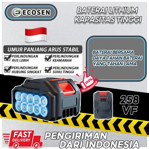Jual ECOSEN New Baterai Litium 98VF/198VF/199VF Li-Ion Batrai bor ...