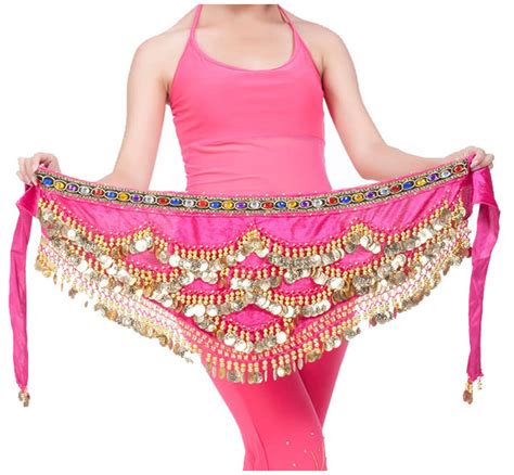 Belly Dance Costume Hip Scarf Skirt Bead Gold Coin Dancer Dancing Wrap Belt New Ebay