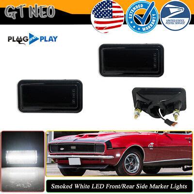 Smoke Front White Led Side Marker Lights For Camaro Impala Nova