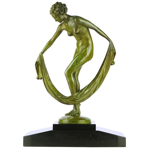 Art Deco Bronze Of A Naked Dancer With A Veil By Leonildo Giannoni For Sale At Stdibs
