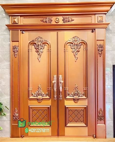 pintu utama kayu jati ukir jepara tinggi  meter mebel jati