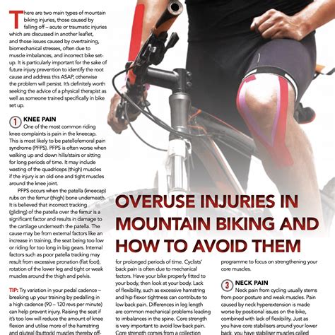 Overuse Mountain Bike Injuries Advice - Massage Therapy London