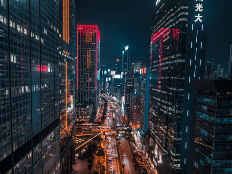 Fondos De Pantalla Noche Ciudad Camino Edificios Arquitectura Hd