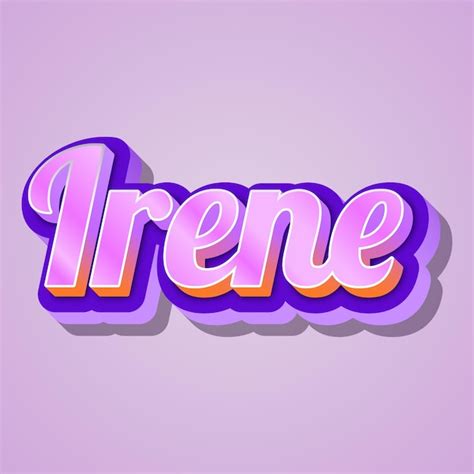 premium photo irene typography  design cute text word cool