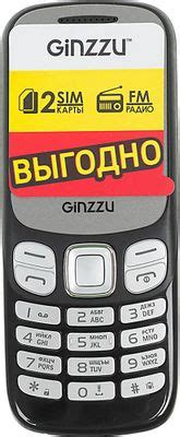 Характеристики Сотовый телефон Ginzzu M103 DUAL mini, черный (339738 ...