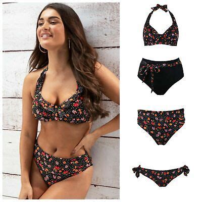 Pour Moi Hot Spots Ditsy Underwired Bikini Top Fold Tie Control Bikini Brief EBay UK