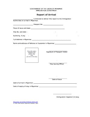 Arrival Report Sample - Fill and Sign Printable Template Online