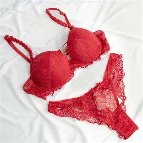 Conjunto Lingerie Duzani Mimo Na Primeira Compra Vermelho Vivo M Parcelamento Sem Juros
