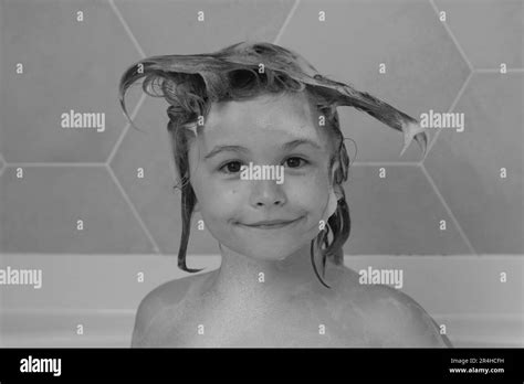 Funny Kids Face Kids Shampoo Funny Kid Bathes In A Bath With Foam