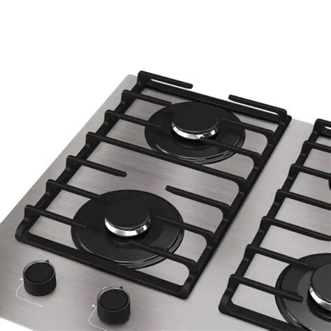 Cooktop 4 Bocas Ferro Fundido - Cooktop 4 Bocas a Gás Mesa de Alumínio Grades de Ferro Fundido MCG4BL ...