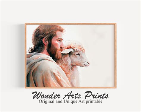 Jesus and Sheep Painting, Come Follow Me, Minimal, Christian LDS ...