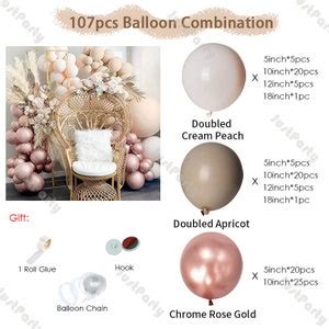 Pcs Chrome Rose Gold And Doubled Blush Nude Balloon Garland Arch Kit Bridal Shower Decoration