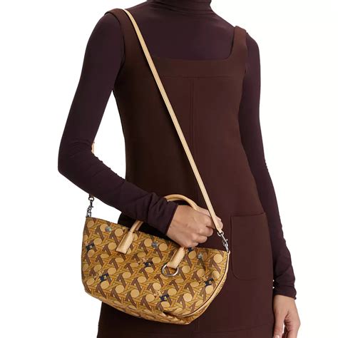 Jual TORY BURCH Tory Burch Basketweave Tote Bag Small Canvas Tan