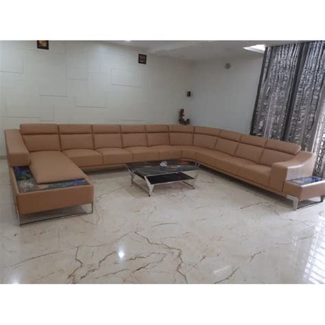 Razvi Brown 8 Seater U Shape Sofa Set Warranty 10 To 15 Years At Rs