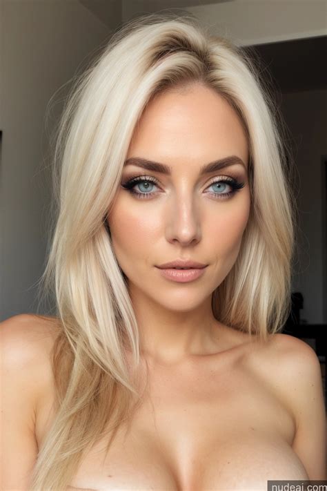 Nude AI Image For Blond Woman With Big Breast Posing For A Picture In A