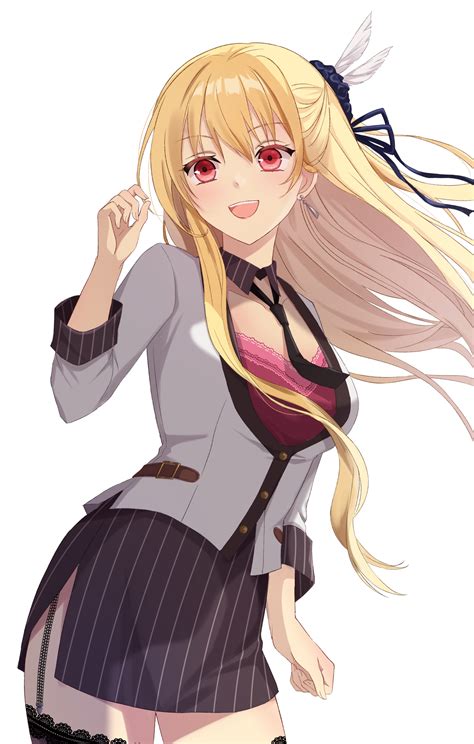 The Big ImageBoard TBIB Girl Alisa Reinford Aono Aonocrotowa Blonde Hair Breasts Cleavage