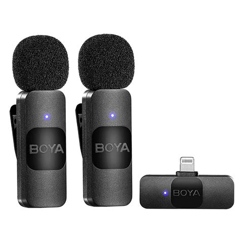 Microfone Sem Fio Usb C - Microfone De Lapela Sem Fio BOYA By-v20 - USB-C - Com 2 microfones