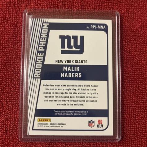 Panini Donruss Rookie Phenom Jerseys Rpj Mna Malik Nabers Mem