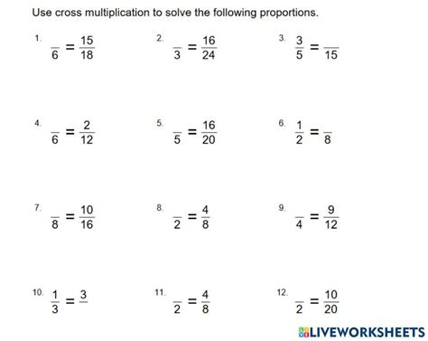 Ratio And Proportion Interactive Exercise For Grade 6 Live