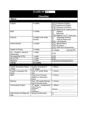 Fillable Online Ycs Wednet Graduation Check List Fax Email Print