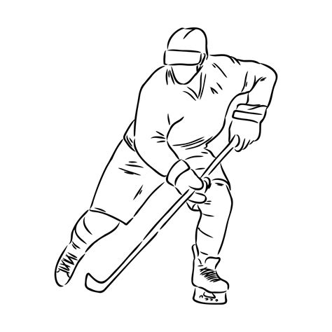 Ice Hockey Player Outline